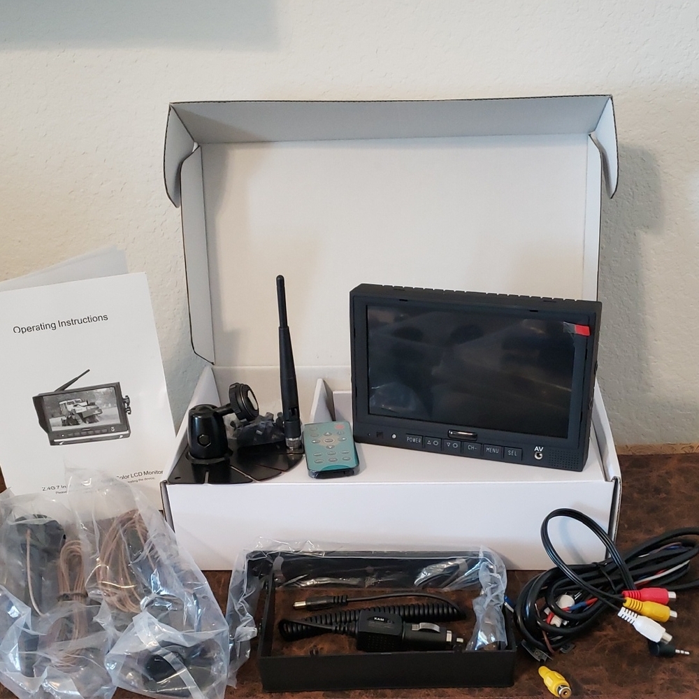 RosTech Horse Trailer RV 7" Digital Color LCD Monitor Remote System